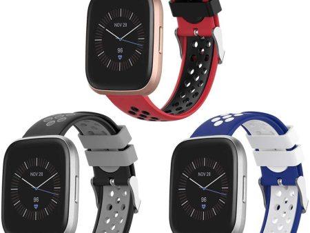 Yaspark Correa para Fitbit Versa Versa 2 Versa Lite Versa SE Negro Gris + Azul Blanco + Rojo Negro on Sale