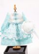 Dollhouse Miniature ~ Long Sleeve Teal Turquoise Girl s Dress & Hat on Wooden Clothes Stand by Cheryl Warder Artisan Made Online now