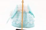 Dollhouse Miniature ~ Long Sleeve Teal Turquoise Girl s Dress & Hat on Wooden Clothes Stand by Cheryl Warder Artisan Made Online now