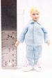 Dollhouse Miniature ~ Little Boy Doll Blonde Hair Light Blue Pajamas with Fuzzy Bunny Slippers Cindy Cook Artisan Made Online Sale