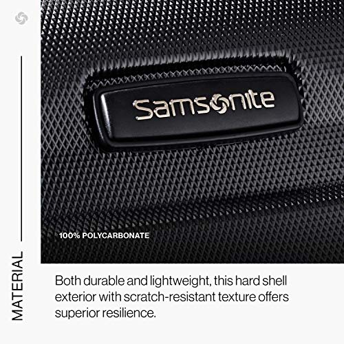 Samsonite Omni PC Hardside Expandable Luggage with Spinner Wheels, Black, Checked-Medium 24-Inch Online now