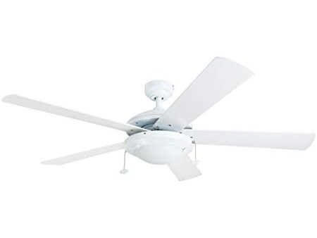 Prominence Home 80101-01 Bolivar LED Ceiling Fan, Modern Farmhouse, 52” Dual-Finish Blades, White Sale