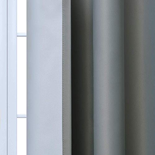 Yakamok Room Darkening Gray Gradient Color Ombre Curtains for Bedroom Thickening Polyester Thermal Insulated Grommet Window Drapes for Living Room (Grey, 2 Panels, 52x84 Inch) Sale