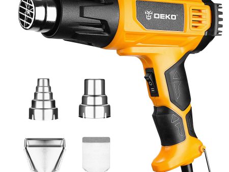 DEKOPRO Heat Gun, 1500W Hot Air Gun Kit with Variable Temperature Control, 716℉-1112℉（380℃-600℃），Heat Guns with Overload Protection & 4 Nozzles for Crafts, Shrinking PVC, Stripping Pain Discount