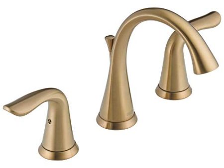 Delta Faucet Lahara Widespread Bathroom Faucet 3 Hole, Gold Bathroom Faucet, Diamond Seal Technology, Metal Drain Assembly, Champagne Bronze 3538-CZMPU-DST For Cheap