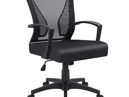 Furmax Office Chair Mid Back Swivel Chair Lumbar Support Desk Chair, Computer Ergonomic Mesh Chair with Armrest (Black) For Discount