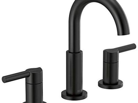 Delta Faucet Nicoli Widespread Bathroom Faucet 3 Hole, Matte Black Bathroom Faucet, Bathroom Sink Faucet, Drain Assembly, Matte Black 35749LF-BL Cheap