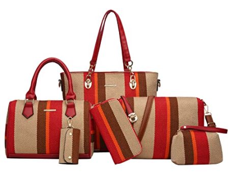 2E-youth Designer Purses And Handbags For Women Satchel Shoulder Bag Tote Bag For Work Clutch Purses(2H-stripe-red) Online Hot Sale