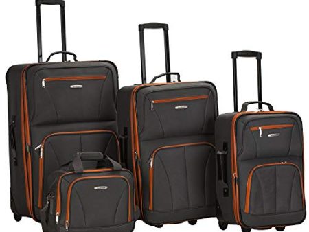 Rockland Journey Softside Upright Luggage Set, Charcoal, 4-Piece (14 19 24 28) For Cheap