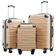 Coolife Luggage Expandable(only 28 ) Suitcase 3 Piece Set with TSA Lock Spinner 20in24in28in (champagne) on Sale