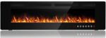 BOSSIN 72 inch Ultra-Thin Silence Linear Electric Fireplace, Recessed Wall Mounted Fireplace, Fit for 2 x 4 and 2 x 6 Stud, 12 Adjustable Flame Color & Speed,Touch Screen Remote Control with 8h Timer Online