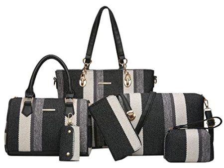 2E-youth Designer Purses And Handbags For Women Satchel Shoulder Bag Tote Bag For Work Clutch Purses (2G-stripe-black) For Cheap