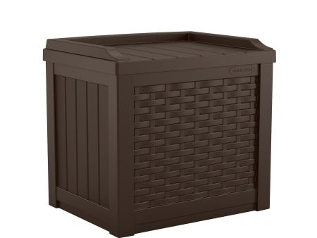 Suncast 22 Gallon Small Resin Storage Seat, Java, SSW600J For Sale