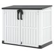 LHBGO Light Gray Outdoor Resin Storage Shed 36 Cu. Ft. Garden Horizontal Storage Extra Large Capacity Weather Resistant Storage Box, Lockable Resin Waterproof Shed for Garbage Cans, Garden Tools Cheap