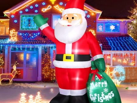 8 FT Christmas Inflatable Santa Claus Outdoor Decoration for Yard, Blow up Santa Decor with Big Gift Bag, Built-in LED Lights for Garden Patio Lawn Home Indoor Winter Holiday Party, IP44 Weatherproof Cheap