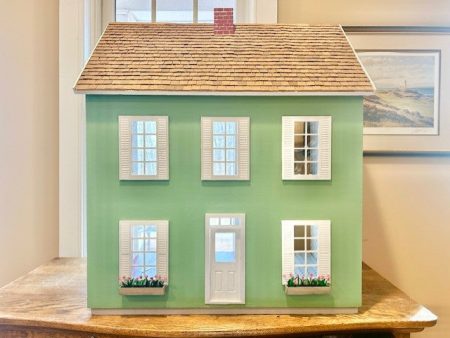 Dollhouse Miniature ~ Green Painted Simplicity Dollhouse ~ 6 Rooms Sale