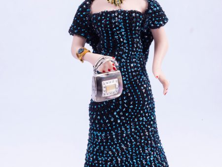 1920 s - 30 s Wonderful Blue Hair Porcelain Doll Discount