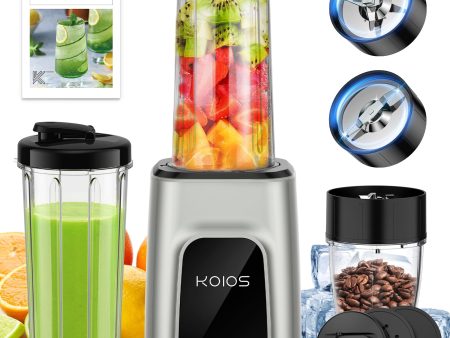 KOIOS Smoothies Blender, 900W Personal Blender and Grinder Combo for Kitchen, Smoothies Maker with 3 Non-BPA Portable Blender Cup for Baby Food, Beans, Nuts, Spice Protein Mixer For Sale