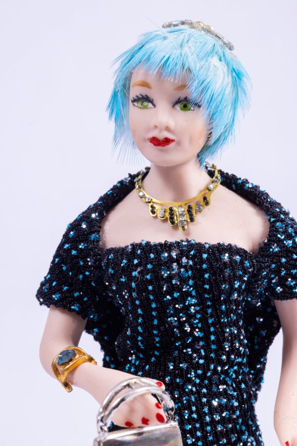 1920 s - 30 s Wonderful Blue Hair Porcelain Doll Discount