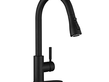 Black Kitchen Faucet, Kitchen Faucets with Pull Down Sprayer WEWE Commercial Stainless Steel Single Handle Single Hole Kitchen Sink Faucet For Sale