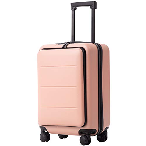 COOLIFE Luggage Suitcase Piece Set Carry On ABS+PC Spinner Trolley with pocket Compartmnet Weekend Bag (Sakura pink, 20in(carry on)) Online