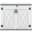 DWVO Outdoor Storage Shed, Weather-Resistant Resin, 35 Cu Ft Capacity, Horizontal Design, X-Shaped Lockable Door, Suitable for Bike, Garden Tools, Trash Cans, Light Gray For Sale