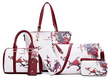 2E-youth Designer Purses And Handbags For Women Satchel Shoulder Bag Tote Bag For Work Clutch Purses (white&red) For Cheap