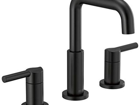 Delta Faucet Nicoli Widespread Bathroom Faucet 3 Hole, Matte Black Bathroom Faucet, Bathroom Sink Faucet, Drain Assembly, Matte Black 35849LF-BL For Sale