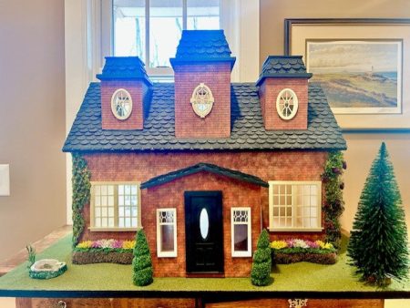 Dollhouse Miniature - Landscaped Brick Dollhouse  by Alessio Miniatures Dollhouse 1:12 Scale Online now