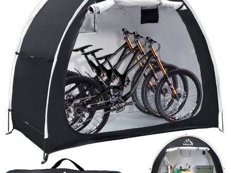 PROLEE Bike Shed 6.6FT, Waterproof Oxford Fabric Storage Tent for 2 Bikes, Outdoor Storage with Window Design, Black Sale