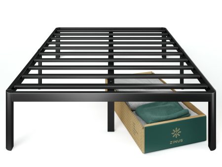 ZINUS Van 16 Inch Metal Platform Bed Frame, Steel Slat Support, No Box Spring Needed, Easy Assembly, Black, Full Online Hot Sale