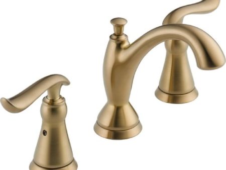 Delta Faucet Linden Widespread Bathroom Faucet 3 Hole, Gold Bathroom Faucet, Diamond Seal Technology, Metal Drain Assembly, Champagne Bronze 3594-CZMPU-DST Hot on Sale