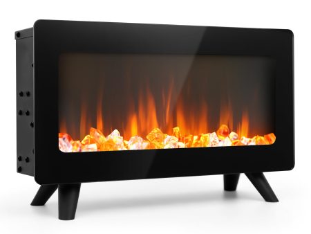 16  Freestanding Electric Fireplace Heater - Fire Places Electric Fireplace Stove with Realistic LED 3D Flames, Infrared Heater Indoor, Small Space Heater, 1500W, Overheating Protection Discount