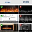 BOSSIN 72 inch Ultra-Thin Silence Linear Electric Fireplace, Recessed Wall Mounted Fireplace, Fit for 2 x 4 and 2 x 6 Stud, 12 Adjustable Flame Color & Speed,Touch Screen Remote Control with 8h Timer Online