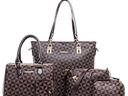 2E-youth Designer Purses And Handbags For Women Satchel Shoulder Bag Tote Bag For Work Clutch Purses (5pcs brown) Discount