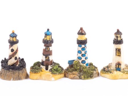 4 Little Lighthouse Figurines Cheap