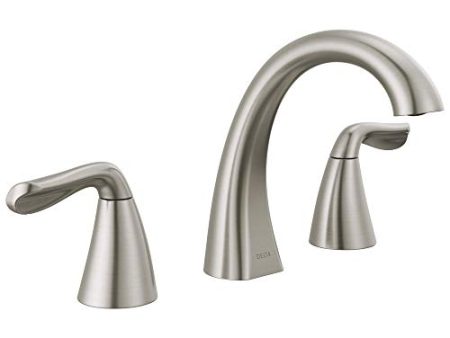 Delta Faucet Arvo Widespread Bathroom Faucet Brushed Nickel, Bathroom Faucet 3 Hole, Bathroom Sink Faucet, Drain Assembly, SpotShield Stainless 35840LF-SP Hot on Sale