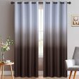 Yakamok Brown Thermal Insulated Grommet Window Drapes Gradient Color Ombre Curtains Room Darkening Panels for Bedroom (Brown, 52x84 Inch, Set of 2) For Discount