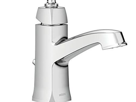 Moen WS84923 Conway One-Handle Single Hole or Centerset Bathroom Faucet with Drain Assembly, Chrome Supply