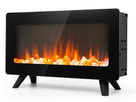 16  Small Electric Fireplace Heater - Desk Space Heater with Realistic Led 3D Flames, Freestanding Fire Places Electric Fireplace Stove, Infrared Heater Indoor, 1500w, Overheating Protection Online now