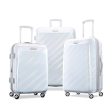 American Tourister Moonlight Hardside Expandable Luggage with Spinner Wheels, Iridescent White, Carry-On 21-Inch Fashion