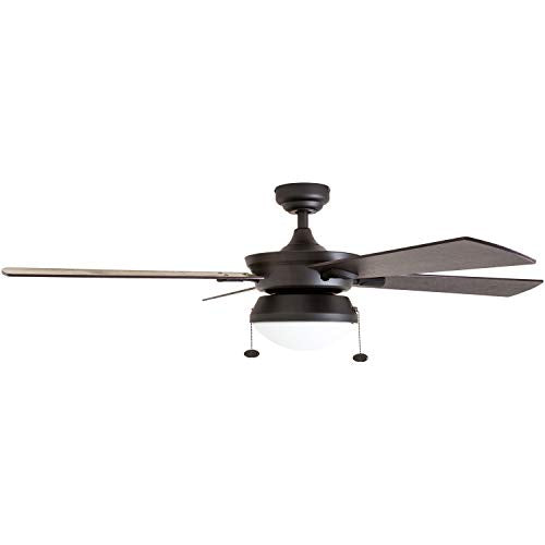 Prominence Home 50345-01 Auletta Outdoor Ceiling Fan, 52” ETL Damp Rated 4 Blades, LED Frosted Contemporary Light Fixture, Matte Black Hot on Sale