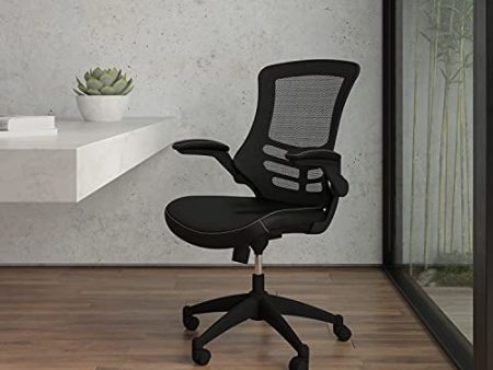 Flash Furniture Desk Chair with Wheels | Swivel Chair with Mid-Back Black Mesh and LeatherSoft Seat for Home Office and Desk Hot on Sale