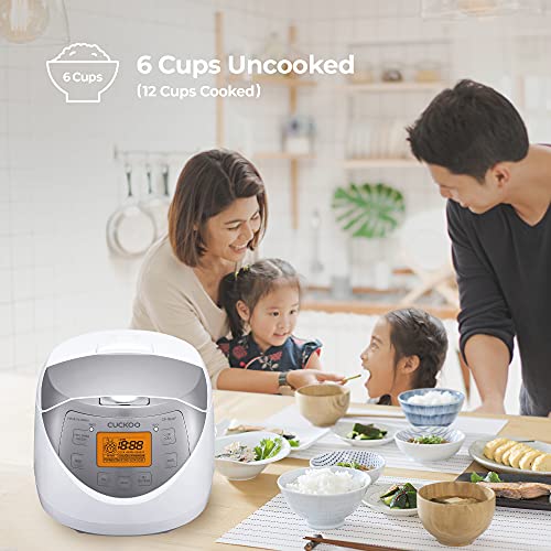 CUCKOO CR-0632F | 6-Cup (Uncooked) Micom Rice Cooker | 9 Menu Options: White Rice, Brown Rice & More, Nonstick Inner Pot, Made in Korea | White Grey For Cheap