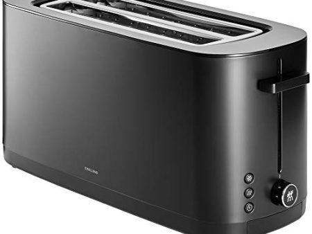 Zwilling Enfinigy Cool Touch 2 Long Slot Toaster, 4 Slices with Extra Wide 1.5  Slots for Bagels, 7 Toast Settings, Even Toasting, Reheat, Cancel, Defrost, Black Cheap