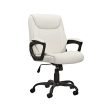 Amazon Basics Classic Puresoft Padded Mid-Back Office Computer Desk Chair with Armrest - Cream Online Hot Sale