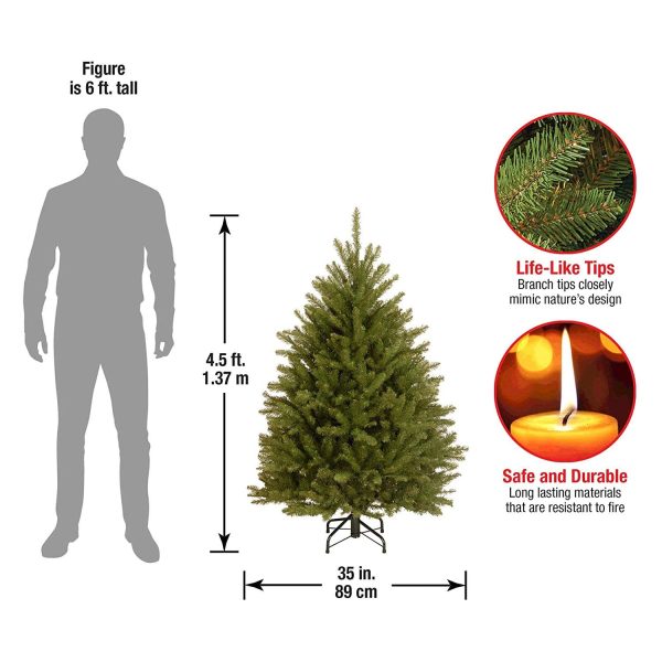 National Tree Company Artificial Mini Christmas Tree, Green, Dunhill Fir, Includes Stand, 4.5 Feet Online now