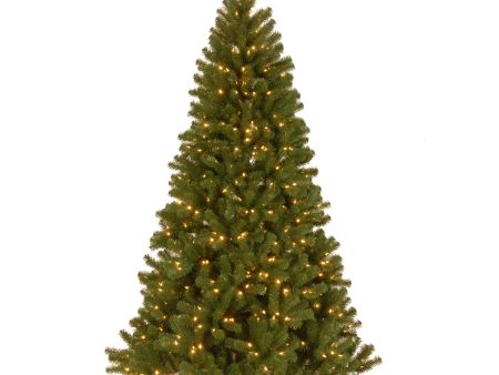 National Tree Company Pre-Lit Artificial Christmas Tree, Green, North Valley Spruce, White Lights, Includes Stand, 7 Feet Hot on Sale