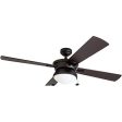 Prominence Home 50345-01 Auletta Outdoor Ceiling Fan, 52” ETL Damp Rated 4 Blades, LED Frosted Contemporary Light Fixture, Matte Black Hot on Sale