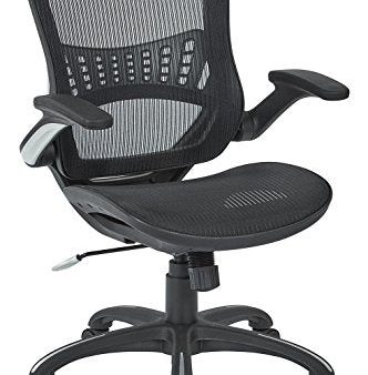 Office Star Mesh Back & Seat, 2-to-1 Synchro & Lumbar Support Managers Chair, Black Fashion